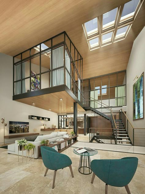 Loft Houses, Industrial Loft Design, Loft House Design, Loft Interior Design, Loft Interior, House Loft, Loft Interiors, House Arch Design, Loft House