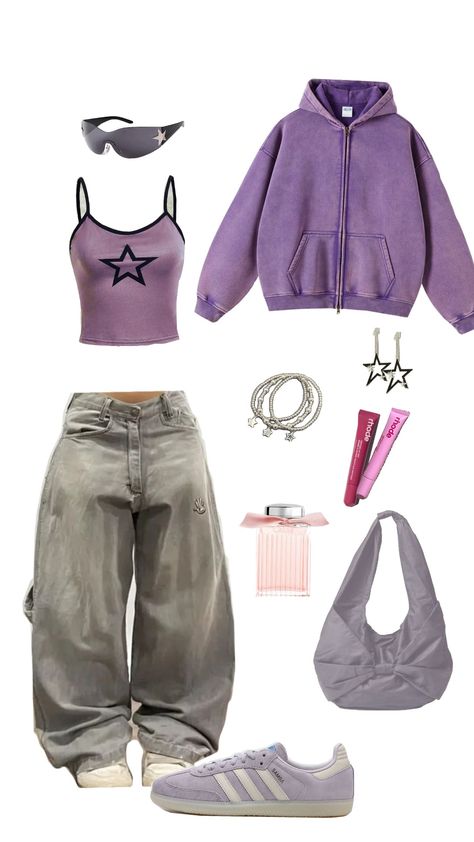 #purple #aesthetic #love 🪻💜🦭 What To Wear With A Purple Shirt, Purple Black Outfit Aesthetic, Y2k Fashion Purple, Purple Y2k Clothes, Purple Fits Aesthetic, Purple Streetwear Outfit, Purple Aesthetic Love, Purple Outfits Ideas, Purple Y2k Outfit