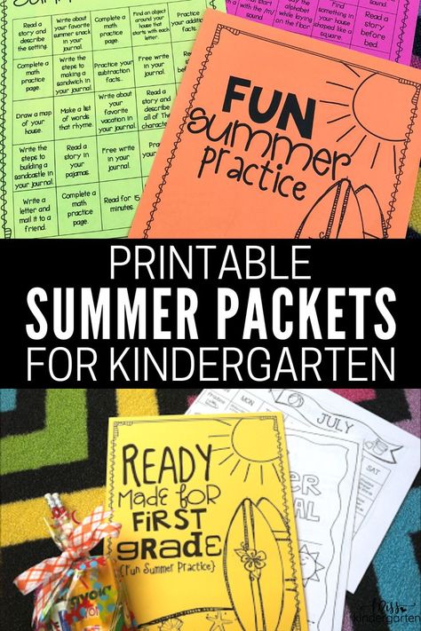 A variety of summer packet printables Kindergarten Readiness Activities, Summer Lesson Plans, Ready For First Grade, Summer Learning Activities, Summer Packet, Summer Lesson, Summer Kindergarten, Miss Kindergarten, Subtraction Practice