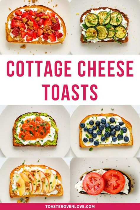 Cottage Cheese Toast (With 15+ Topping Ideas) Cucumber Toast, Cottage Cheese Recipes Breakfast, Cottage Cheese Toast, Cottage Cheese Recipes Healthy, Cheese Toast Recipe, Cottage Cheese Breakfast, Summer Lunches, Toast Ideas, Simple Family Meals