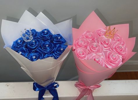 Eternal roses bouquets 💐, handmade with ribbon 🎀 10 Flower Bouquet, Ribbon Bouquet Ideas, Ribbon Roses Bouquet, Bouquets Handmade, Eternal Flower Bouquet, Bouquet With Ribbon, Handmade Flower Bouquet, Ribbon Rose Bouquets, Ribbon Flowers Bouquet