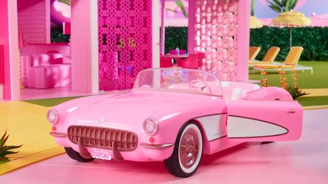 Moda Disco, Dreamhouse Barbie, Pink Corvette, Barbie The Movie, Barbie Car, Pink Convertible, Corvette Convertible, Movie Gift, Vintage Silhouette