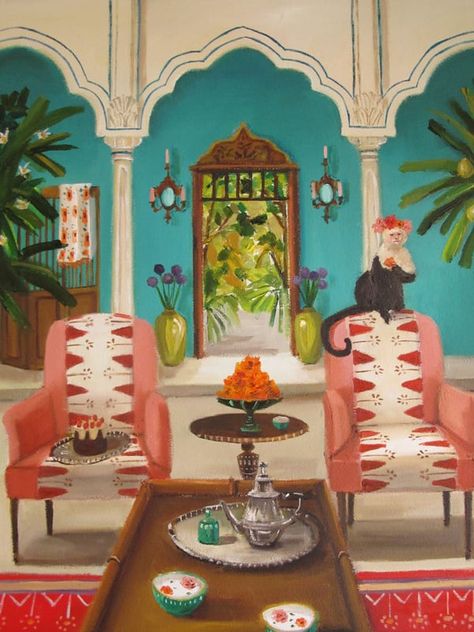 Janet Hill, Painting Fashion, Monkey Art, Large Image, Fashion Painting, Canadian Artists, Objet D'art, Tea House, Art Studios