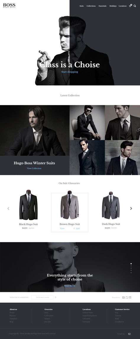 web design Mens Clothing Website Design, Men Fashion Website Design, Men Website Design, Website Store Design, Black And White Website Design, Black White Website, Black Website Design, Clothing Website Design, Black And White Website