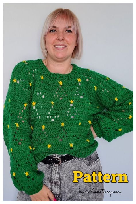 Christmas Sweater Knitting Pattern Free, Ugly Sweater Crochet, Crochet Christmas Sweater Pattern Free, Christmas Sweater Crochet Pattern, Crochet Christmas Sweater, Sweater Crochet Patterns, Ugly Christmas Sweater Pattern, Crochet Jumper Pattern, Jumper Crochet