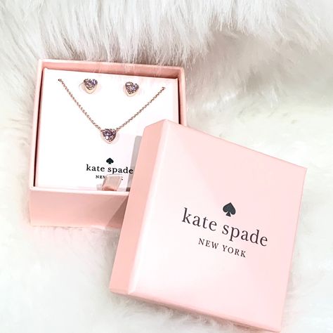 Kate Spade Romantic Heart Necklace & Earrings Set. Brand New With Original Kate Spade Box Kate Spade Necklace, Cat Pendant Necklace, Romantic Heart, Sparkle Necklace, Studded Necklace, Jewel Necklace, Bow Necklace, Kate Spade Jewelry, Spade Jewelry