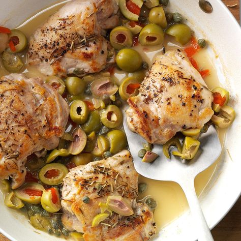 Skillet Chicken with Olives Chicken And Olives, Chicken Artichoke Recipes, Olive Chicken, Electric Skillet, Broiled Chicken, Artichoke Chicken, Olive Recipes, Artichoke Recipes, Chicken With Olives