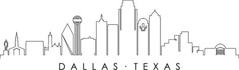 Dallas City, Dallas Skyline, Skyline Silhouette, Vector Stock, Drawing Inspiration, Line Drawing, Adobe Stock, Cityscape, Dallas