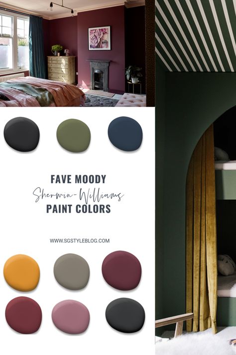 Sherwin Williams Rockweed, Juneberry Sherwin Williams, Sherwin Williams Victorian Colors, Moody Maximalist Paint Colors, Merlot Sherwin Williams, Sherwin Williams Jewel Tones, Midnight Moscow Sherwin Williams, Sw Moody Paint Colors, Moody Bedroom Jewel Tones Bohemian