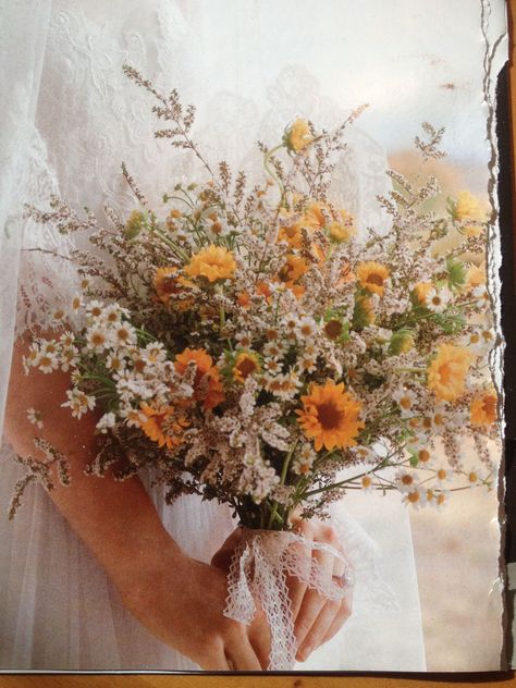 Maybe one day I won't be so cynical.. Grad Bouquet, Future Board, Wildflower Wedding Bouquet, Yellow Wildflowers, Boquette Flowers, Cake Inspo, Fairy Wedding, Wild At Heart, Wildflower Bouquet