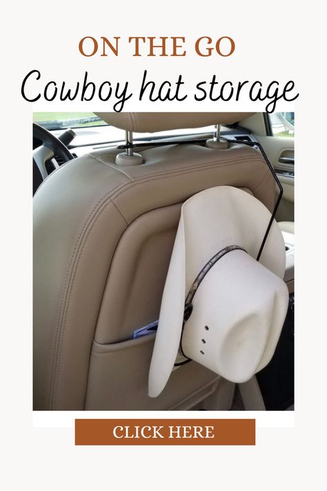 Cowboy hat storage on the go!! Save space and keep your hat protected. Made in the USA and affordable. These are items I use and love. As an Amazon Associate I earn from qualifying purchases. Thank you! Cowboy Hat Holder For Truck Diy, Cowboy Hat Storage, Luxury Custom Brown Cowboy Hat, Cowboy Hat Car Hanging, Truck Cowboy Hat Holder Leather, Luxury Brown Country Cowboy Hat, Cowboy Hat Holder, Cowboy Hat Rack, Car Hat