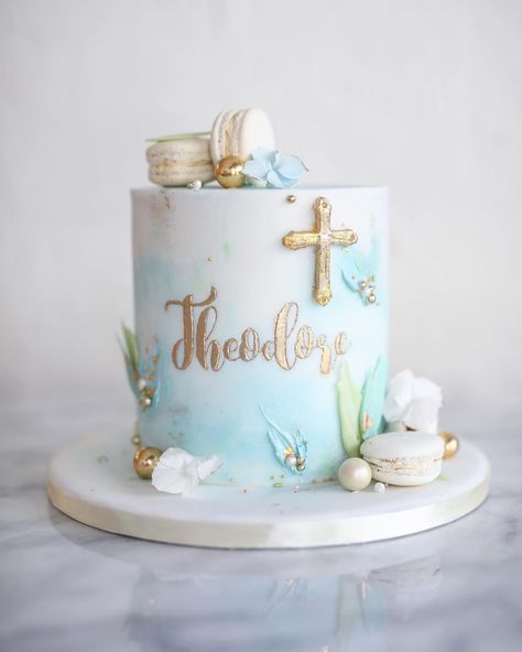 Boys First Communion Cakes, Christening Cake Designs, Baby Boy Christening Cake, Baby Dedication Cake, Christian Cakes, Boy Communion Cake, Baptism Cake Boy, Christening Cake Girls, My Happy Birthday