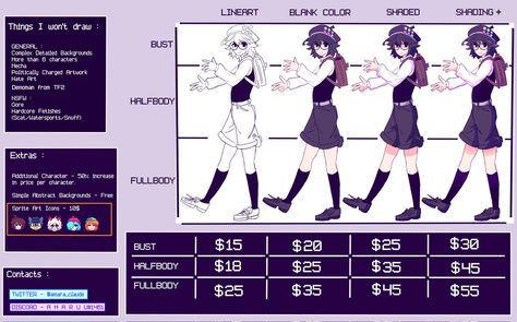 Art Commission Sheet Template, Comissions Art Sheet, Commission Sheet Reference, Commission Template, Drawing Layout, Commission Sheet, Commission Ideas, Drawing Commissions, Merch Ideas