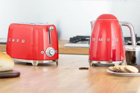 #SmegRetroToaster #VintageKitchen #RetroAppliances #ToasterDesign #BreakfastEssentials #KitchenStyle #HomeDecor #SmegAppliances #KitchenGadgets #RetroChic #ValentinesDayGift #LoveInTheKitchen #RomanticBreakfast #ValentinesDayIdeas #GiftsForHer #GiftsForHim Toaster And Kettle, Retro Toaster, Kettle And Toaster Set, Kettle And Toaster, Kitchen Ware, Heating Element, Bagels, Small Kitchen Appliances, Small Appliances