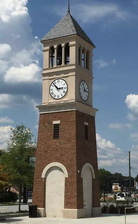 Triangle Park, Architecture Journal, Library Signage, Classical Building, Outdoor Clock, Bell Ringers, Bungalow Design, Interesting Buildings, Gathering Space