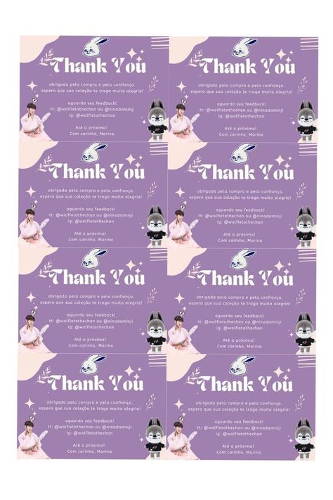 Cardboard Crafts Kids, Kpop Stickers, Thank You Template, Blue Butterfly Wallpaper, Hello Kitty Crafts, Thank You Card Design, Packaging Template, Simple Phone Wallpapers, Business Thank You Cards