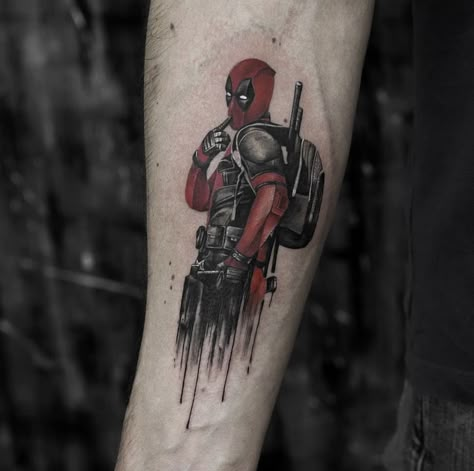 Black Minimal Tattoo, Deadpool Tattoo, Black Panther Tattoo, 2024 Tattoo, Comic Tattoo, Dragon Ball Tattoo, Marvel Tattoos, Scary Tattoos, Black Minimal