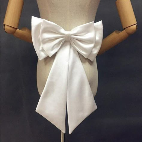 Prom Dresses Satin, Bridal Bow, Detachable Wedding Dress, Ivory Bride, Bow Wedding, Bow Wedding Dress, Mini Wedding Dresses, Dresses Satin, Ribbon Dress