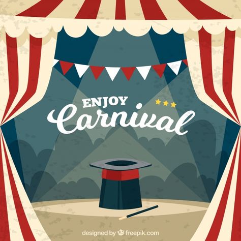 Vintage carnival background Free Vector Background Carnaval, Carnaval Design, Vintage Carnaval, Circus Background, Carnival Design, Carnival Background, Theme Carnaval, Vintage Circus Party, Vintage Halloween Photos