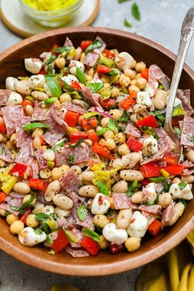 Easy Italian Grinder Bean Salad - Kalefornia Kravings Winter Dense Bean Salad, Italian Grinder Bean Salad, Grinder Bean Salad, Italian Bean Salad, Dense Bean Salad Recipes, Dense Bean Salad, Bean Bowls, Kalefornia Kravings, Salad For A Crowd