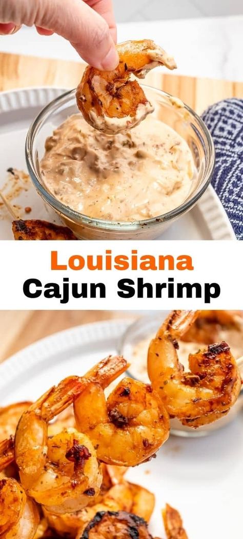 Cajun food is amazing. Whenever I eat Louisiana cajun shrimp, I feel I’m on the Bayou. This type of food, which has a combination of French and Southern flavors, is unique and delicious. No bland flavors here. Louisiana Cajun Recipes, Cajun Shrimp Recipe, Louisiana Shrimp, Cajun Spices, Cajun Shrimp Recipes, Louisiana Food, Seafood Dish Recipes, Creole Cooking, Louisiana Cajun