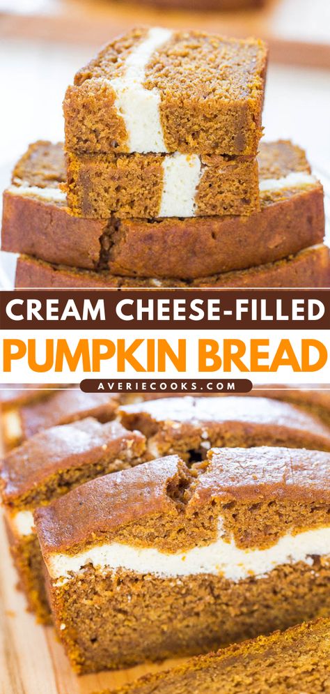 Cream Cheese Pumpkin Bread, Pumpkin Bread With Cream Cheese, Pumpkin Cream Cheese Bread, Cream Cheese Pumpkin, Best Pumpkin Bread Recipe, Bread With Cream Cheese, Ms Recipes, Cream Cheese Bread, Pumpkin Cream Cheese