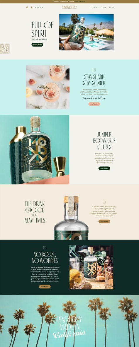 Alcohol Website Design Inspiration, Drinks Website Design, Alcohol Website Design, Art Deco Website Design, Water Website Design, Drink Website Design, Cocktail Infographic, Bar Website Design, Art Deco Website