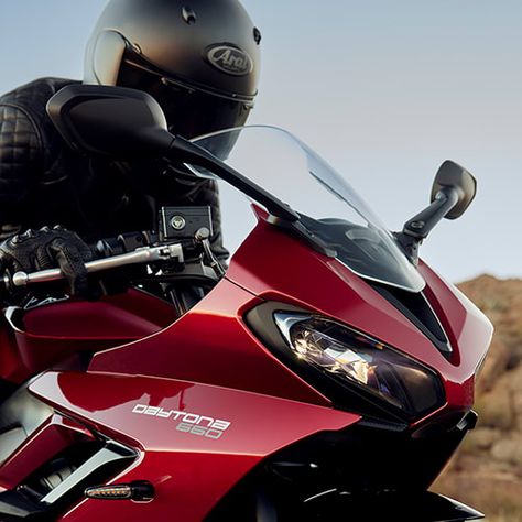 Intuitive agility and focused sports handling meet thrilling triple-powered performance. Triumph's Daytona 660 is at the top of its game. Triumph Daytona, Hair Raising, Triumph Motorcycles, Tubular Steel, Aluminum Wheels, Wet And Dry, Calipers, Motorcycles, Bike