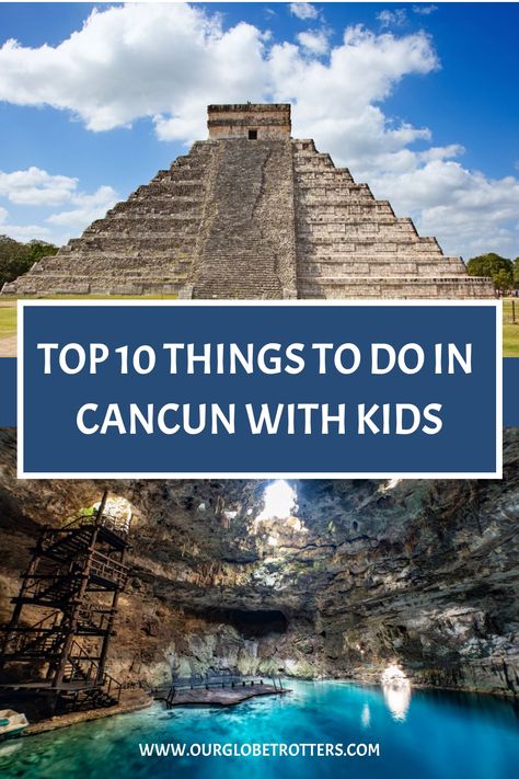 Explore 10 incredible things to do in Cancun with kids. From sandy beaches to eco-parks and ancient ruins, Cancun offers many family-friendly activities that promise fun and adventure. Dive into Mexico adventures with your family as you snorkel in crystal-clear waters, explore interactive aquariums, and visit interactive museums. Whether it’s a thrilling family trip to Mexico or a relaxing getaway Cancun has it all for a family vacation | ourglobetrotters.com family travel blog Cancun With Kids, Things To Do In Cancun, Traveling Pregnant, Cancun Mexico Travel, Best Family Vacation Destinations, Road Trip Camping, The Caribbean Islands, Trip To Mexico, Inspirational Board