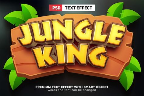 Jungle King, King Cartoon, Farm Games, Typo Logo, Game Title, Casual Game, Design Posters, Cartoon Games, Digital Art Illustration