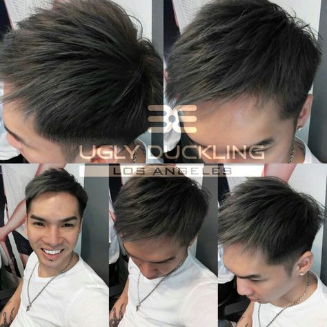 Dark ash brown on asian guy hair by ugly duckling Asian Guy Hair, Brassy Orange Hair, Vanessa Hudgens Short Hair, Ash Gray Hair Color, Silver Fox Hair, Ash Grey Hair, Platinum Blonde Highlights, Grey Hair Dye, Grey Hair Men