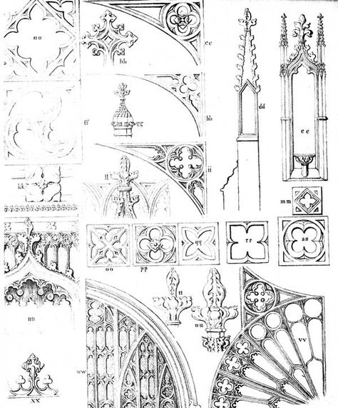 Essay on Gothic Architecture - John Henry Hopkins - 1836    good example of gothic designs, will be helpful with my designs. Gothic Architecture Interior, Gothic Architecture Drawing, Gothic Windows, Istoria Artei, Gothic Buildings, Cathedral Architecture, Gothic Church, Gothic Design, John Henry