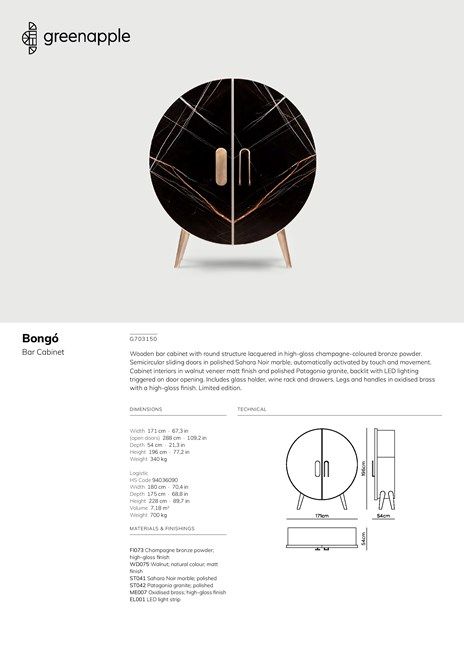 BONGÓ Perfect Raw Collection By Greenapple Wooden Bar Cabinet, Integrated Lighting, Circle Bar, Bar Unit, Round Cabinet, Diy Gadgets, Marble Bar, Beautiful Bars, Wine Cabinet