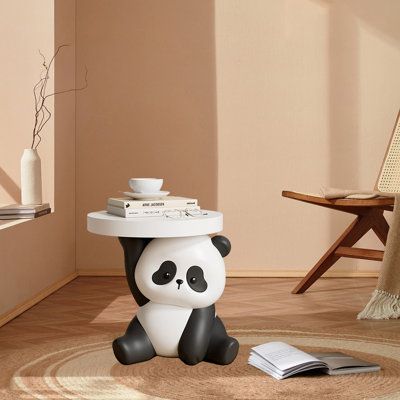 Panda tray design, dual function for storage/decoration. It can both decorate the space and place personal items. Bungalow Rose | Bungalow Rose Rytas Figurine / Sculpture 16.54 H x 14.97 W x 13.39 D in black / whiteResin in White Black | 16.54" H X 14.97" W X 13.39" D | Wayfair Cute Home Decor Items, Panda Furniture, Panda Room Decor, Cool Panda Gifts, Panda Room, Panda Decor, Panda Lights, Cute Lamps For Bedrooms Panda, Panda Bookends