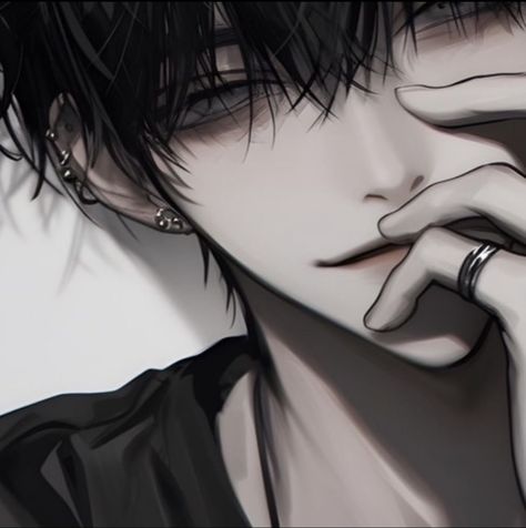 Black Hair Boy Pfp, Male Pfp Art, Anime Black Hair Boy, Boy Anime Pfp, Emo Boy Art, Black Haired Anime Boy, Black Hair Boy, Anime Black Hair, Male Icon