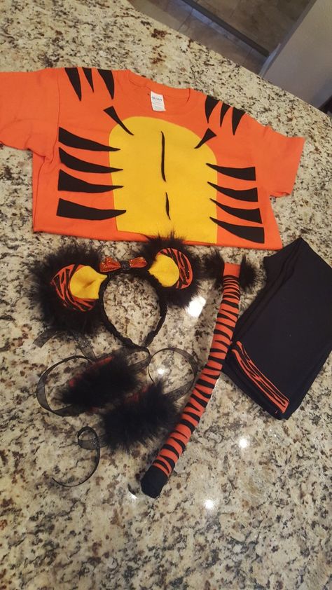 Tigger costume #2 Diy Tigger Costume Women, Tigger Costume Women, Tigger Costume Diy, Diy Tigger Costume, Diy Tiger Costume, Girls Tiger Costume, Tigger Halloween Costume, Diy Educational Toys For Toddlers, Tiger Costume Diy