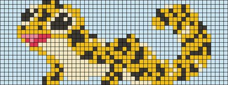 Perler Beads Pattern, Graph Crochet, Beads Pattern, Pixel Drawing, Melty Beads, Embroidered Art, Leopard Gecko, Alpha Pattern, Perler Bead Patterns