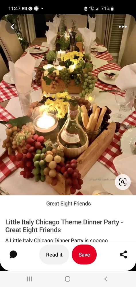 Pasta Night Table Setting, A Night In Italy Theme Party, Italian Dinner Party Table Settings, Italian Centerpieces Table Decorations, Italian Friendsgiving, Italian Dinner Party Tablescape, Italian Table Decorations, Italian Table Setting, Italy Party Theme