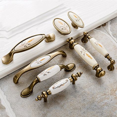 Smarter Shopping, Better Living! Aliexpress.com Ceramic Handles, Cheap Cabinets, Ceramic Cabinet, Handle Hardware, Wardrobe Door Handles, Flat Decor, Beige Ceramic, Wardrobe Door, Cabinet Makeover