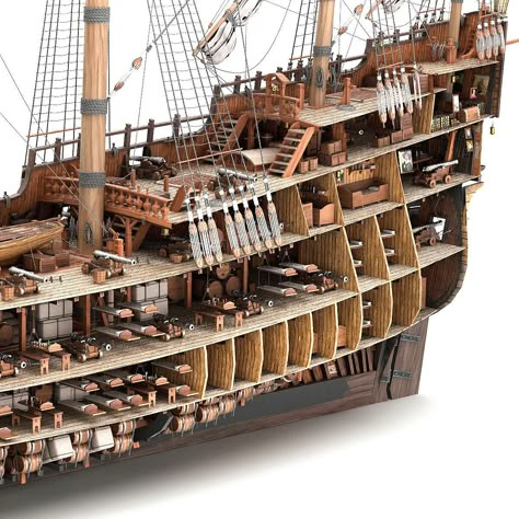 Pirate Ship Model, Galleon Ship, Model Boats Building, Model Sailing Ships, Model Warships, Ship Map, Model Ship Building, Old Sailing Ships, Ship Of The Line