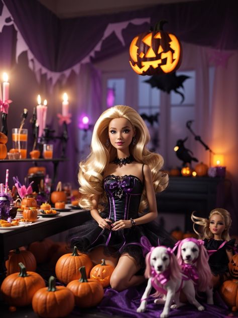 Fall Barbie, Witch Barbie, Barbie Posters, Funny Barbie, Barbie Witch, Halloween Barbie, Girly Crafts, Halloween Dollhouse, Link Halloween