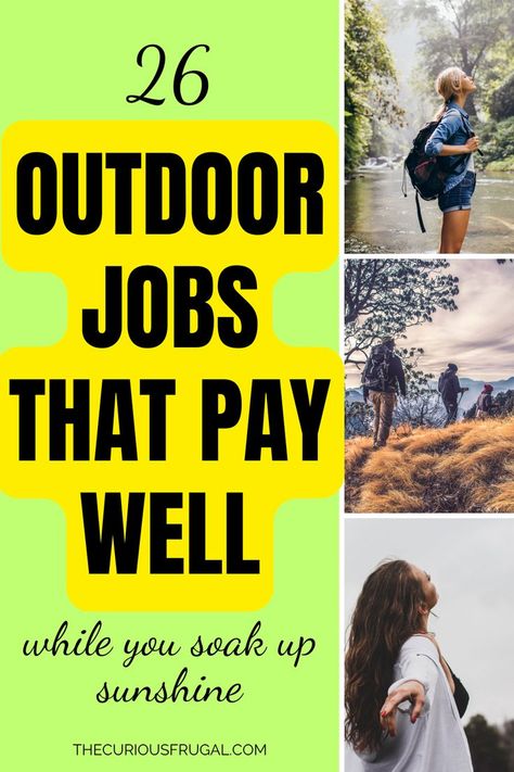 Here are 26 of the best outdoor jobs that pay well, while you get a tan. Soak up sunshine with summer outdoor jobs, browse part-time jobs in nature that fit in with your life, and look at the outdoor jobs with no experience needed. Let’s go and check out the best outdoor careers available! | make money outside, remote work, make money fast Outdoor Jobs, No Phone, Best Ways To Make Money, Hobbies That Make Money, Summer Jobs, Jobs For Teens, Profitable Online Business, Flexible Working, Side Jobs