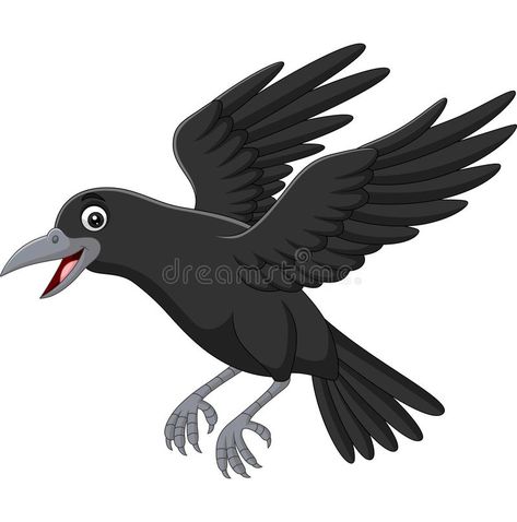 Crow Drawing Flying, Cute Crow Cartoon, Crow Cartoon Drawing, Flying Crow Drawing, Crow Drawing Easy, Crow Drawing Sketch, Crow Sketch, Cartoon Crow, Picture Story For Kids