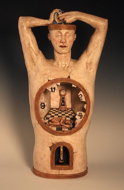 Surreal Art Ceramics, Avery Palmer, Mannequin Art, Clock Art, Ceramic Figures, Pottery Sculpture, Assemblage Art, Interesting Photos, Sculpture Installation