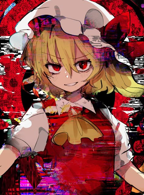 Flandre Scarlet Wallpapers, Touhou Flandre Scarlet, Touhou Characters, Touhou Cosplay, Apple Cartoon, People Anime, Anime Bad, Remilia Scarlet, Flandre Scarlet