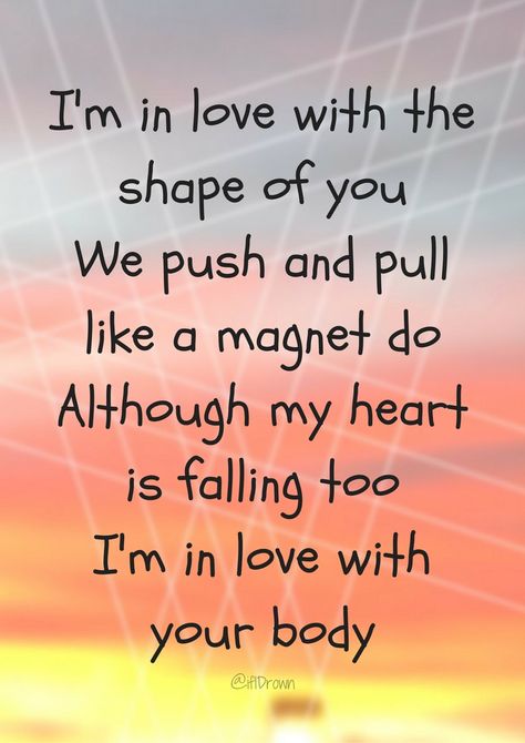 Popular song lyrics. Shape of you - ed Sheehan. Visit the post for more. Popular Song Quotes, Shape Of You Lyrics, Ed Sheeran Song Lyrics, Shape Of You Ed Sheeran, Beautiful People Ed Sheeran Lyrics Wallpaper, Perfect Lyrics Ed Sheeran Quotes, Beach Lovers Quotes, Visiting Hours Ed Sheeran Lyrics, Quotes Lyrics Songs