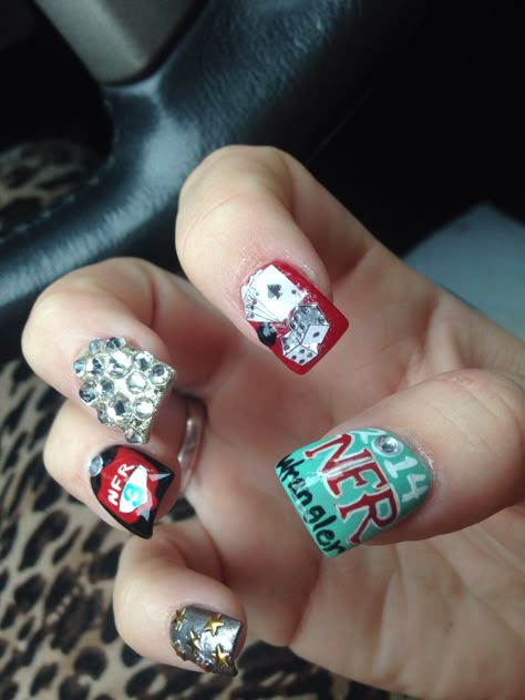 NFR Vegas bling nails rodeo cowboy Viva Las Vegas ! Loving my custom nfr nails Nfr Nails, Punchy Nails, Cowgirl Nails, Nfr Vegas, Country Acrylic Nails, Rodeo Nails, Nails Plain, Cowboy Nails, Las Vegas Nails