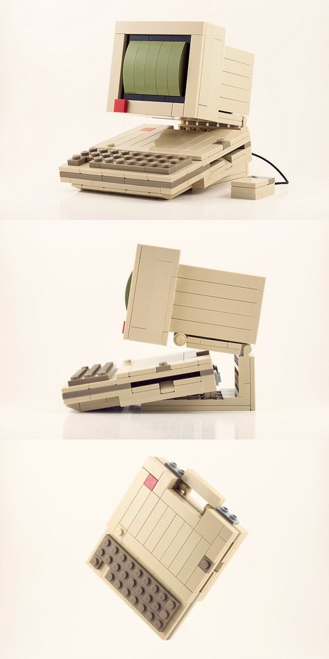 Here's the latest in my series of retro computers recreated in Lego. #LEGO #Apple #retro #vintage Lego Computer, Apple Pc, Lego Candy, Lego Furniture, Micro Lego, Lego Inspiration, Lego System, Lego Boards, Lego Craft