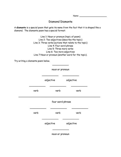 Diamante Poem Worksheet I Am Poem Examples, Diamante Poem Template, Mother Acrostic Poem, Acrostic Poem Examples, Diamante Poem, Army Letters, Bio Poems, I Am Poem, Poem Template