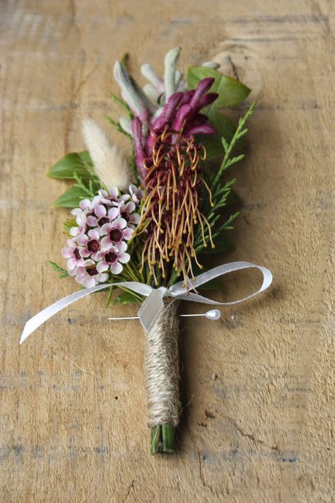 A February Wedding Farm Wedding Flowers, February Wedding, Wax Flower, Australian Native Flowers, Native Flowers, Kangaroo Paw, Wedding Info, Wax Flowers, Button Holes